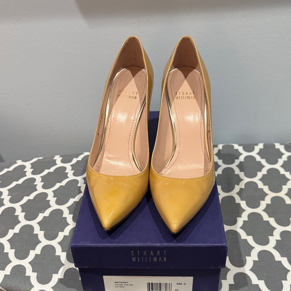 Stuart Weitzman Yellow Pointed Heels